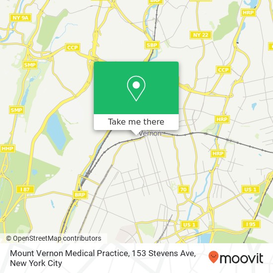 Mount Vernon Medical Practice, 153 Stevens Ave map
