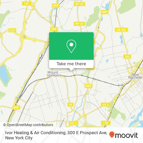 Mapa de Ivor Heating & Air Conditioning, 300 E Prospect Ave