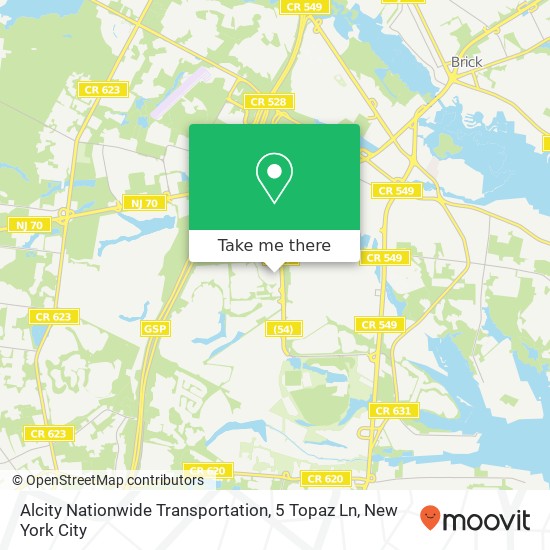 Mapa de Alcity Nationwide Transportation, 5 Topaz Ln