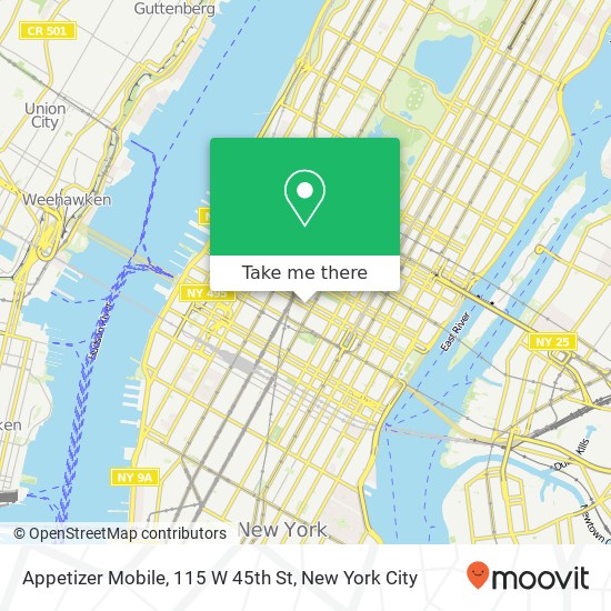 Mapa de Appetizer Mobile, 115 W 45th St