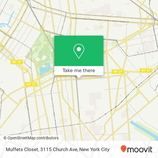 Mapa de Muffets Closet, 3115 Church Ave