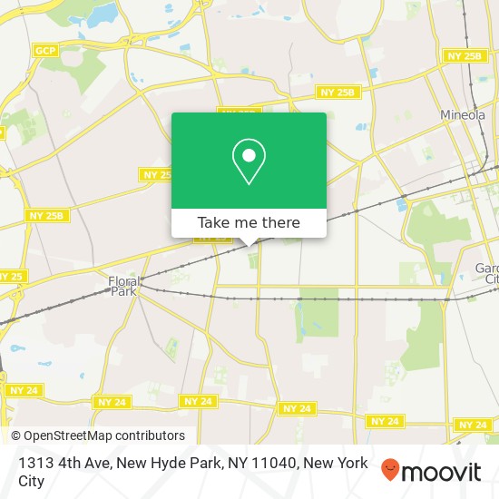 Mapa de 1313 4th Ave, New Hyde Park, NY 11040
