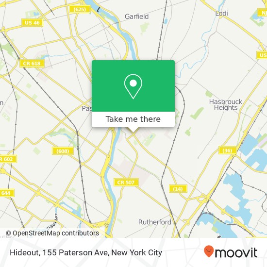 Mapa de Hideout, 155 Paterson Ave