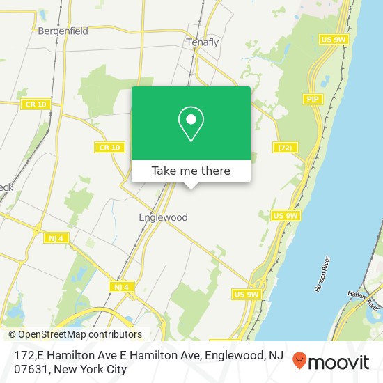 Mapa de 172,E Hamilton Ave E Hamilton Ave, Englewood, NJ 07631