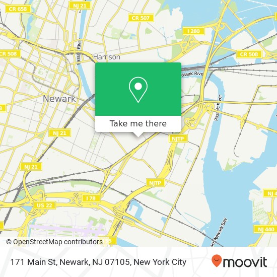 Mapa de 171 Main St, Newark, NJ 07105
