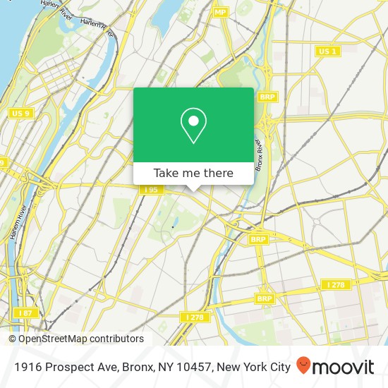 Mapa de 1916 Prospect Ave, Bronx, NY 10457