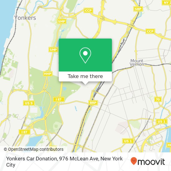 Yonkers Car Donation, 976 McLean Ave map