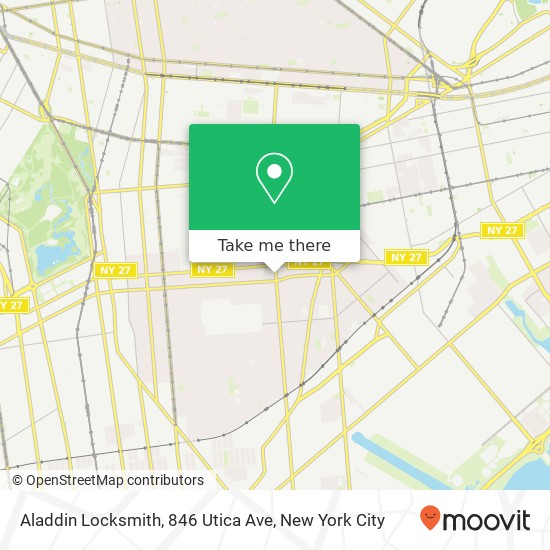 Aladdin Locksmith, 846 Utica Ave map