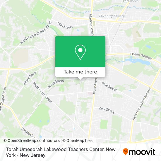 Mapa de Torah Umesorah Lakewood Teachers Center