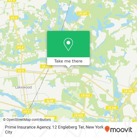 Mapa de Prime Insurance Agency, 12 Engleberg Ter