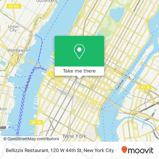 Mapa de Bellizzis Restaurant, 120 W 44th St