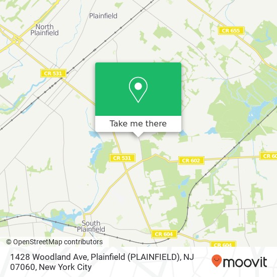 1428 Woodland Ave, Plainfield (PLAINFIELD), NJ 07060 map