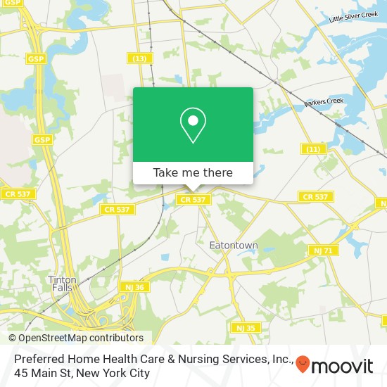 Preferred Home Health Care & Nursing Services, Inc., 45 Main St map