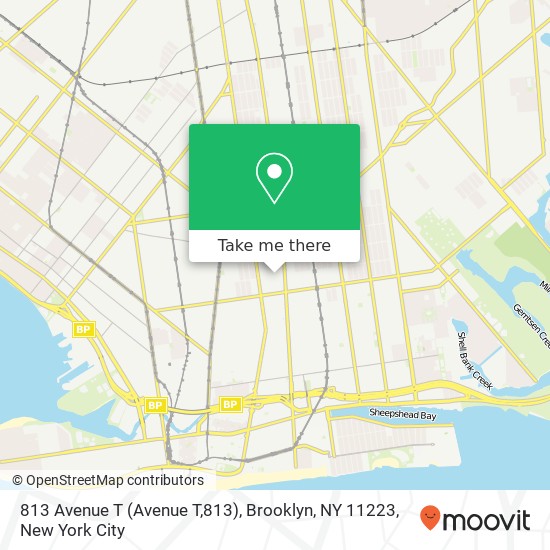 Mapa de 813 Avenue T (Avenue T,813), Brooklyn, NY 11223