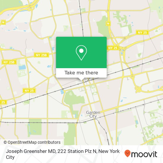 Mapa de Joseph Greensher MD, 222 Station Plz N