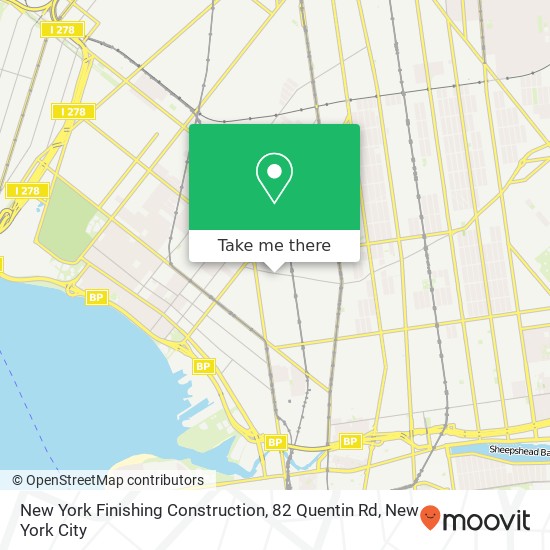 New York Finishing Construction, 82 Quentin Rd map