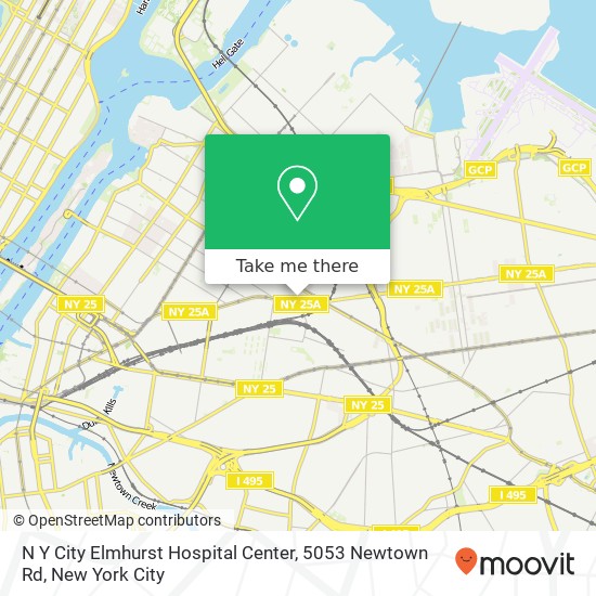 N Y City Elmhurst Hospital Center, 5053 Newtown Rd map
