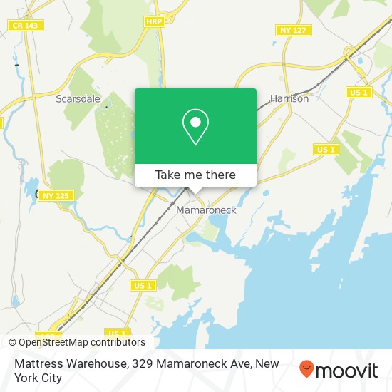 Mapa de Mattress Warehouse, 329 Mamaroneck Ave