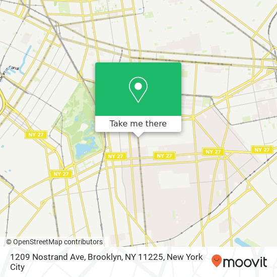 Mapa de 1209 Nostrand Ave, Brooklyn, NY 11225