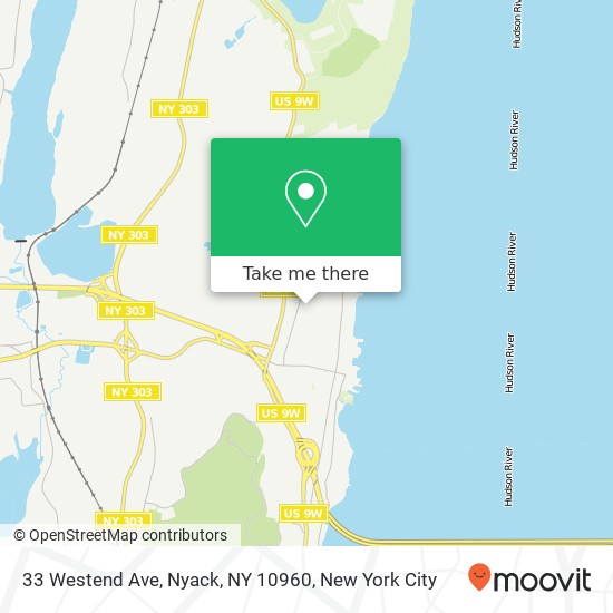 Mapa de 33 Westend Ave, Nyack, NY 10960