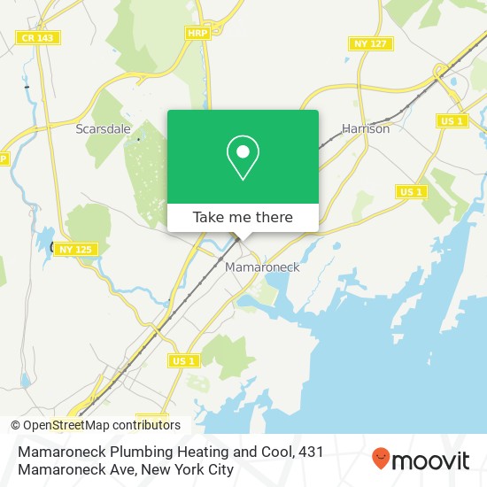 Mapa de Mamaroneck Plumbing Heating and Cool, 431 Mamaroneck Ave