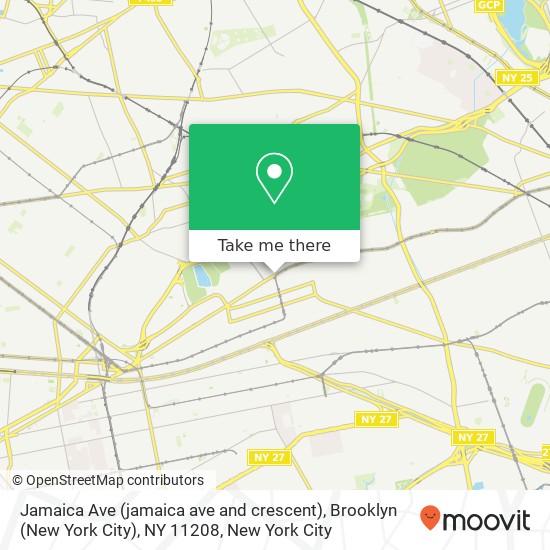 Mapa de Jamaica Ave (jamaica ave and crescent), Brooklyn (New York City), NY 11208