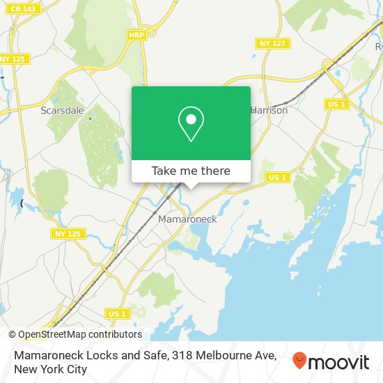 Mapa de Mamaroneck Locks and Safe, 318 Melbourne Ave