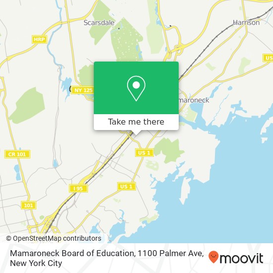 Mapa de Mamaroneck Board of Education, 1100 Palmer Ave