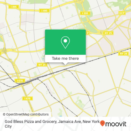 Mapa de God Bless Pizza and Grocery, Jamaica Ave