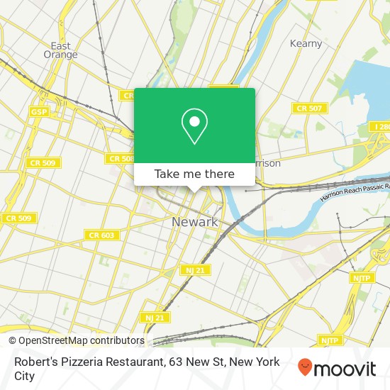 Mapa de Robert's Pizzeria Restaurant, 63 New St