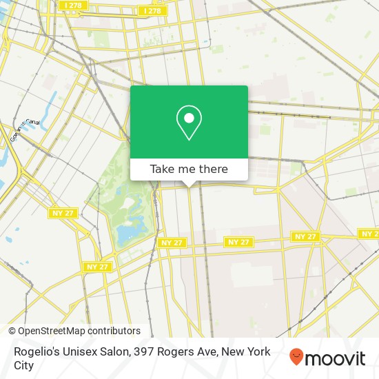 Mapa de Rogelio's Unisex Salon, 397 Rogers Ave