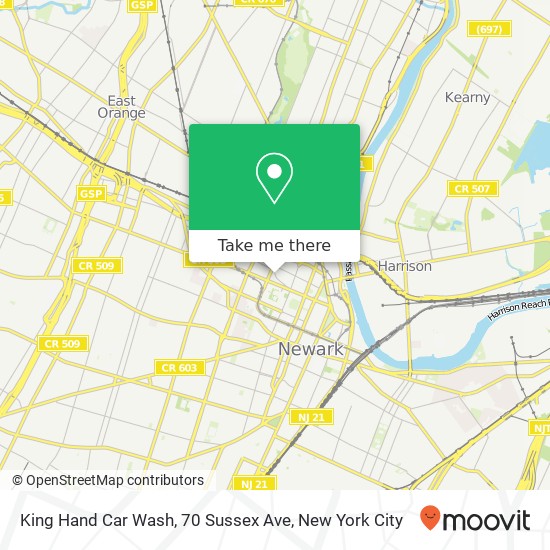 King Hand Car Wash, 70 Sussex Ave map