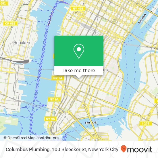 Mapa de Columbus Plumbing, 100 Bleecker St