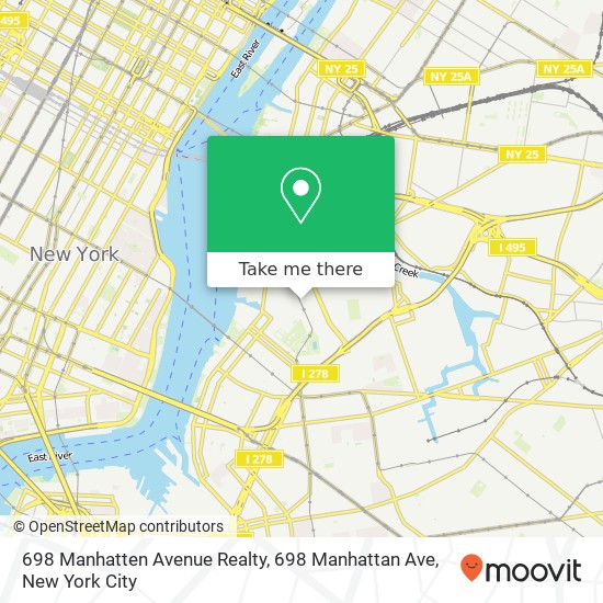 Mapa de 698 Manhatten Avenue Realty, 698 Manhattan Ave