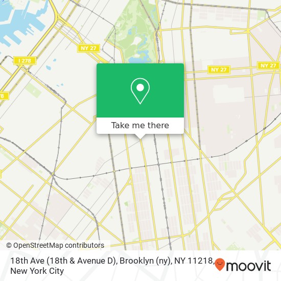 18th Ave (18th & Avenue D), Brooklyn (ny), NY 11218 map