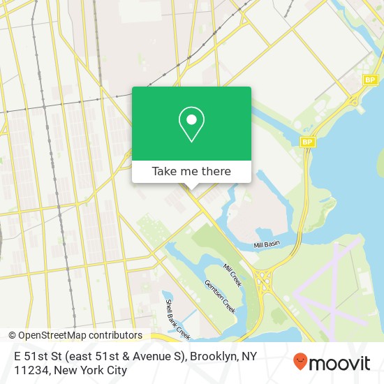 Mapa de E 51st St (east 51st & Avenue S), Brooklyn, NY 11234