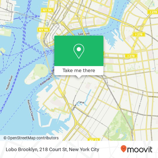 Mapa de Lobo Brooklyn, 218 Court St