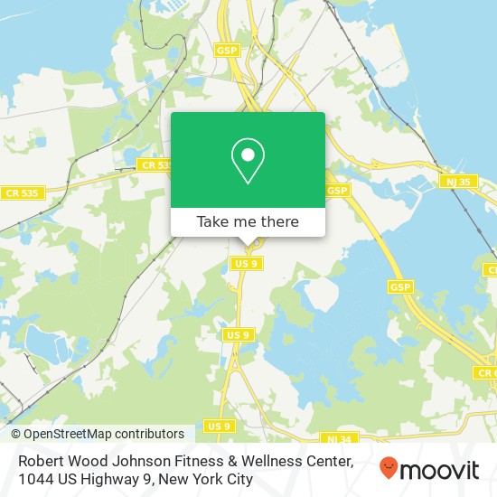 Mapa de Robert Wood Johnson Fitness & Wellness Center, 1044 US Highway 9