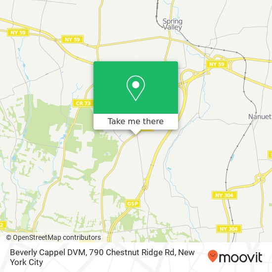 Mapa de Beverly Cappel DVM, 790 Chestnut Ridge Rd