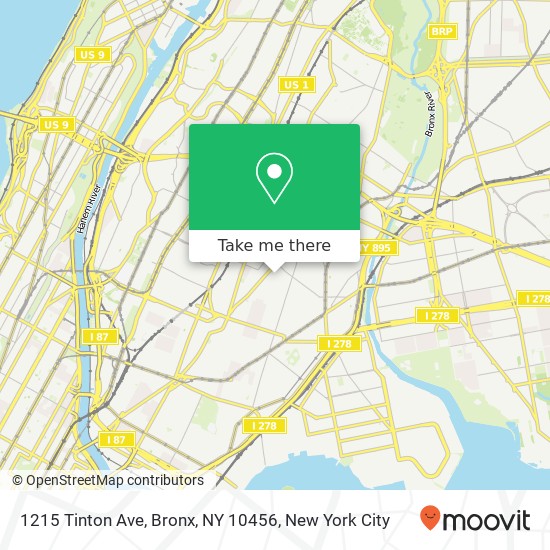 1215 Tinton Ave, Bronx, NY 10456 map