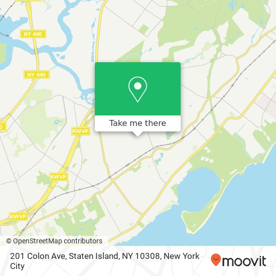 Mapa de 201 Colon Ave, Staten Island, NY 10308