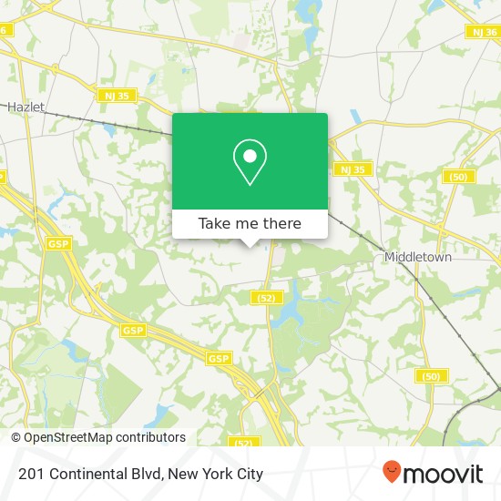 Mapa de 201 Continental Blvd, Holmdel, NJ 07733