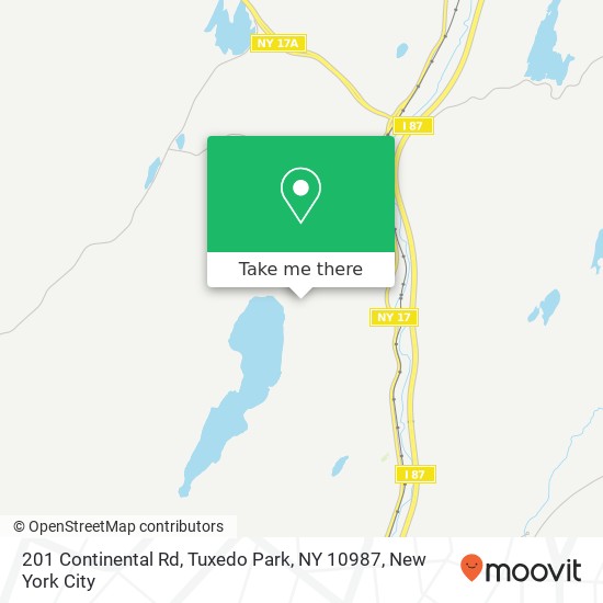 Mapa de 201 Continental Rd, Tuxedo Park, NY 10987