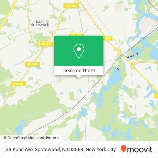 Mapa de 39 Kane Ave, Spotswood, NJ 08884