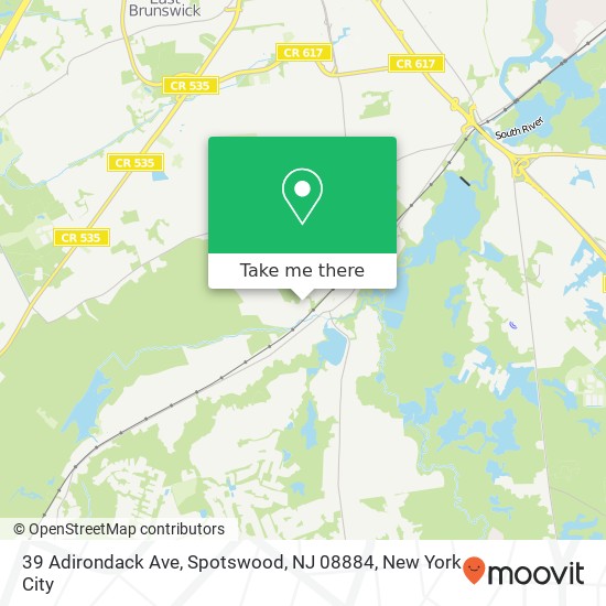 Mapa de 39 Adirondack Ave, Spotswood, NJ 08884