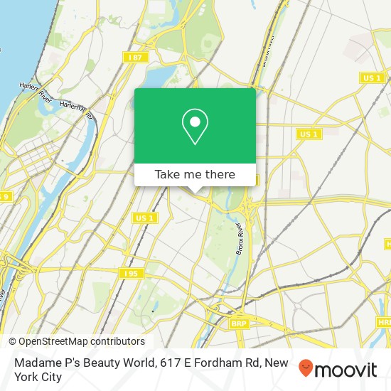 Madame P's Beauty World, 617 E Fordham Rd map