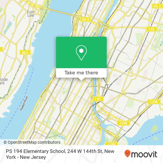 Mapa de PS 194 Elementary School, 244 W 144th St