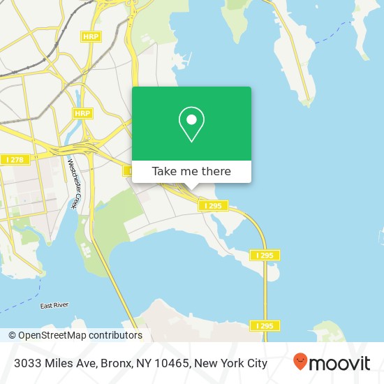 Mapa de 3033 Miles Ave, Bronx, NY 10465