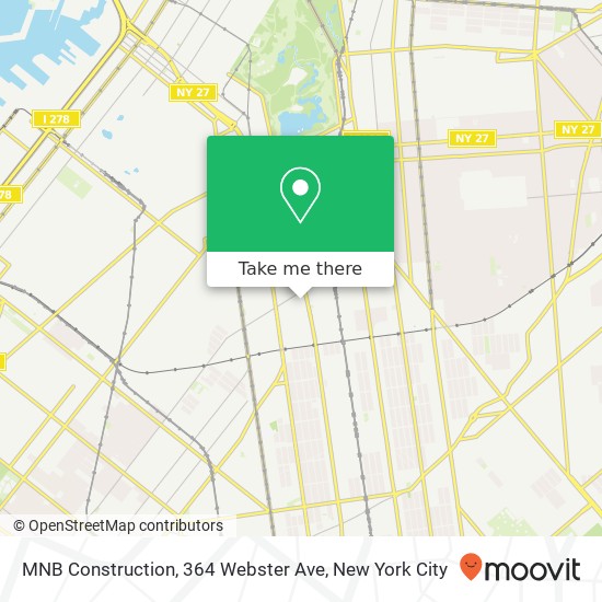 Mapa de MNB Construction, 364 Webster Ave