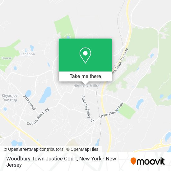 Woodbury Town Justice Court map